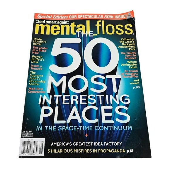 Mental Floss Magazine July August 2010 Special Edition Spectacular 50th Issue - Picture 7 of 7